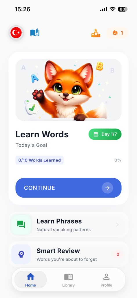 Colt App Home Screen