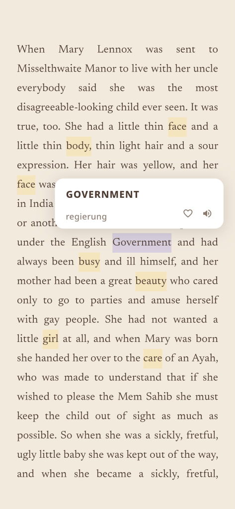 Colt App Reading Screen