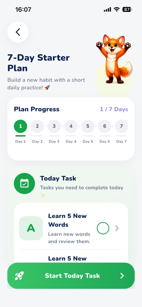 Personalized Starter Plan Screen